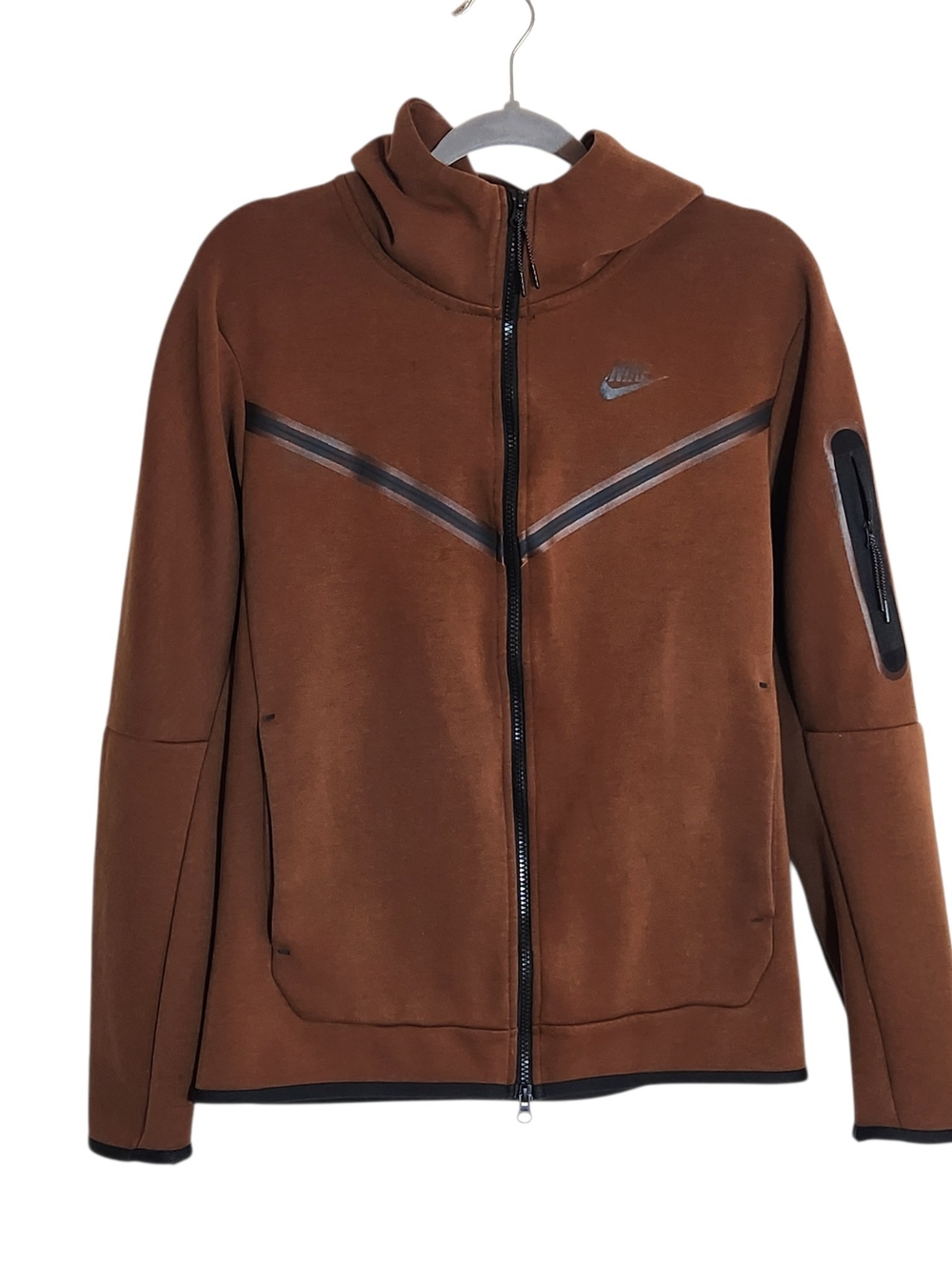 Nike Tech Fleece Brown Full-Zip Hoodie Jacket Size Small
